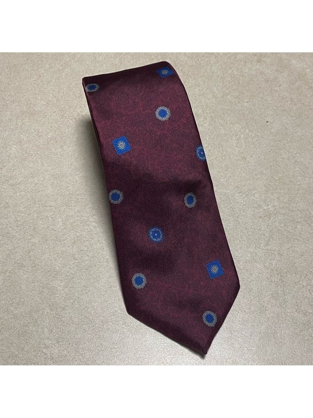 Christian Dior Neck Tie OS 100% Silk Maroon Paisley print